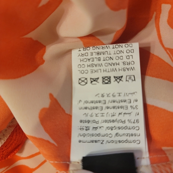 Women's Faux Wrap Orange Long Dress Sz L - Picture 5 of 5